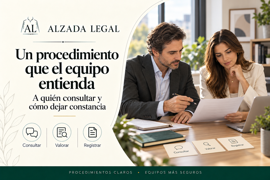Dos profesionales revisando una política de regalos e invitaciones
